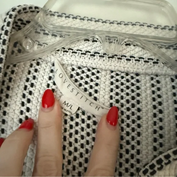 Lovestitch Baja Beach Cardigan - Ecru Stripe M/L - Picture 5 of 7